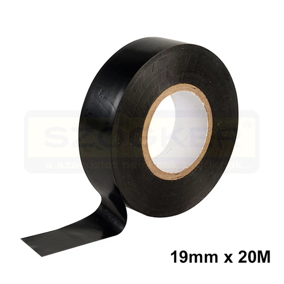 SZIGETELŐSZALAG 19mm/20FM FEKETE PVC ATC Z10020