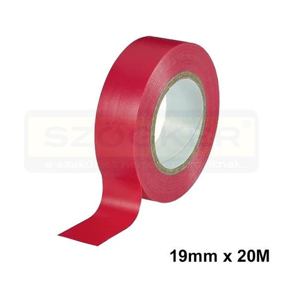 SZIGETELŐSZALAG 19mm/20FM PIROS PVC ATC Z30020