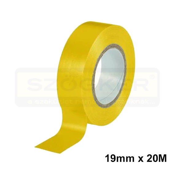SZIGETELŐSZALAG 19mm/20FM SÁRGA PVC ATC Z60020