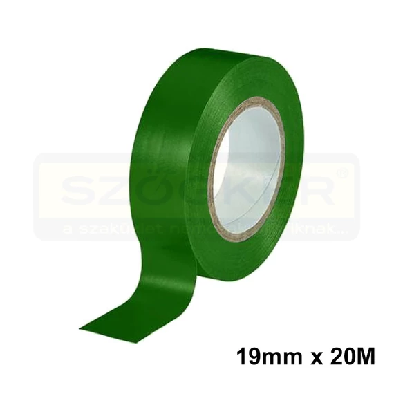 SZIGETELŐSZALAG 19mm/20FM ZÖLD PVC ATC Z50020