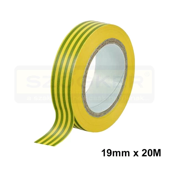 SZIGETELŐSZALAG 19mm/20FM ZÖLD-SÁRGA PVC ATC Z90020
