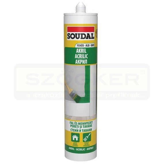 TÖMÍTŐ AKRIL FEHÉR 280ML ÁTFESTHETŐ - FAL ÉS MENNYEZET SOUDAL 154565