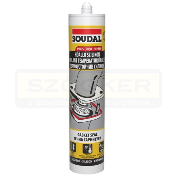 TÖMÍTŐ HŐÁLLÓ 285°C-IG 300ML GASKET PIROS FOLYÉKONY SOUDAL 117975