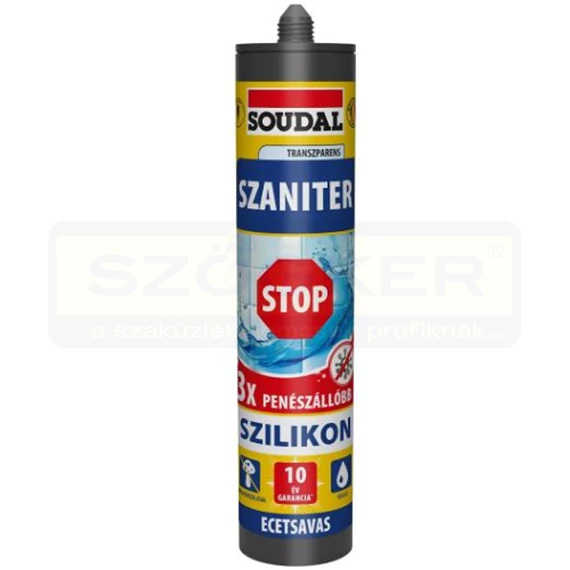 TÖMÍTŐ SZANITER SZÍNTELEN 280ML GOMBÁSODÁSGÁTLÓVAL SOUDAL 172541