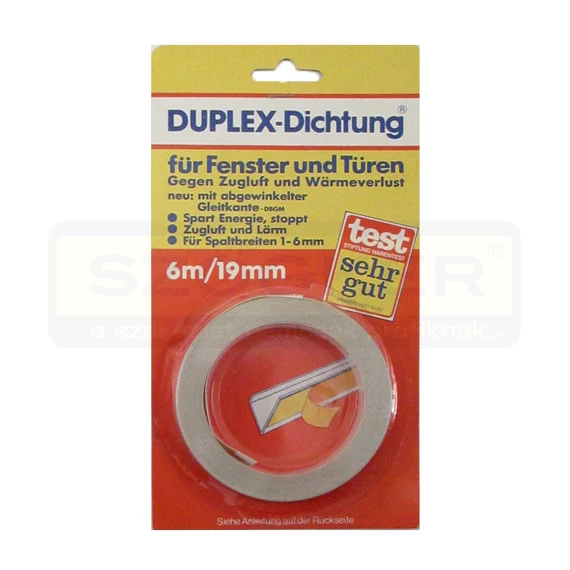 ABLAKSZIGETELŐ SZALAG 6M*19mm FEHÉR V ALAKÚ LETEX DUPLEX-DUPLO