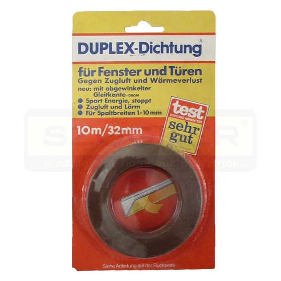 ABLAKSZIGETELŐ SZALAG 10M*32mm BARNA V ALAKÚ LETEX DUPLEX-DUPLO