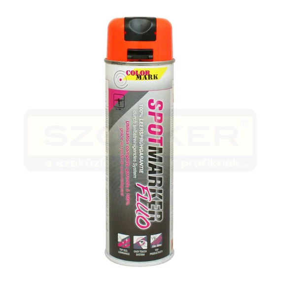 JELZŐSPRAY 500ML FLUORESZKÁLÓ NARANCSS. 360°-BAN HASZNÁLHATÓ PINTY PLUS-MOTIP