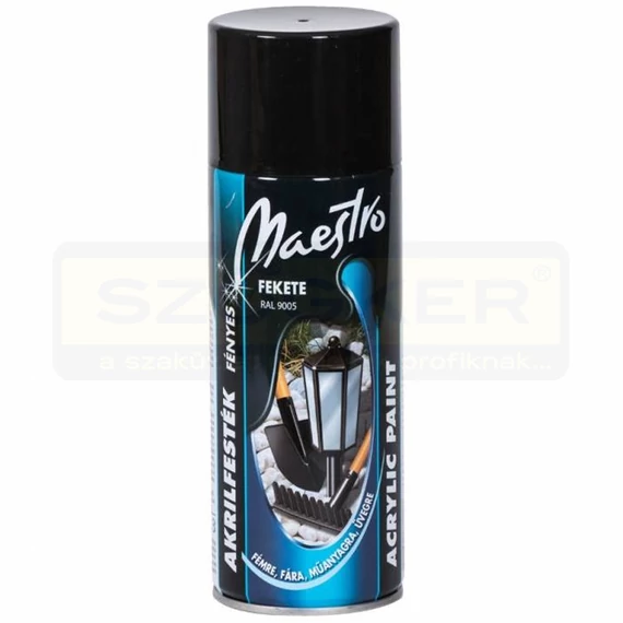 FEKETE AKRIL FESTÉK SPRAY 400ML RAL 9005 MAESTRO MA016