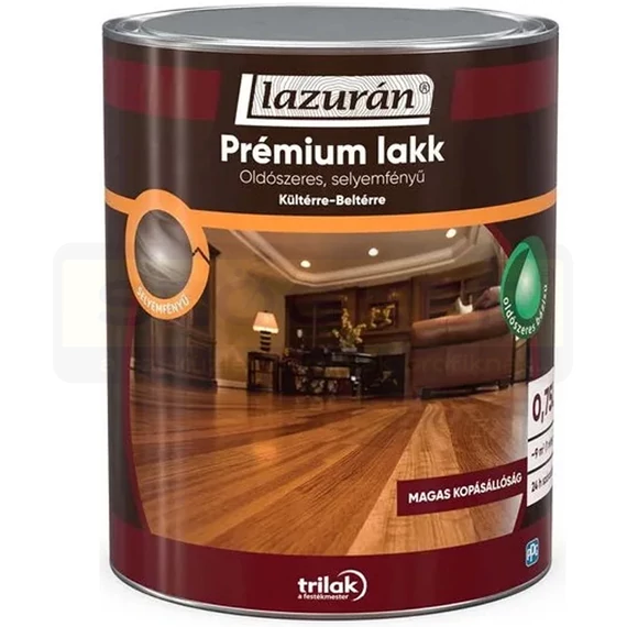 LAKK PRÉMIUM 0.75L SELYEMFÉNYŰ KÜLTÉRRE-BELTÉRRE LAZURÁN 130000499