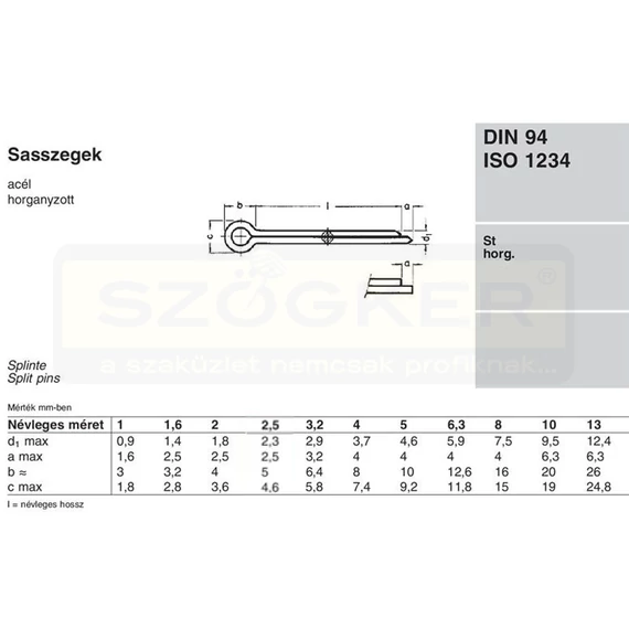 SASSZEG 01.2*016 DIN 94 HG.