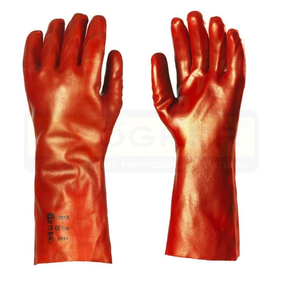 VÉDŐKESZTYŰ PVC MÁRTOTT 10 PIROS 36cm COVERGUARD 3620