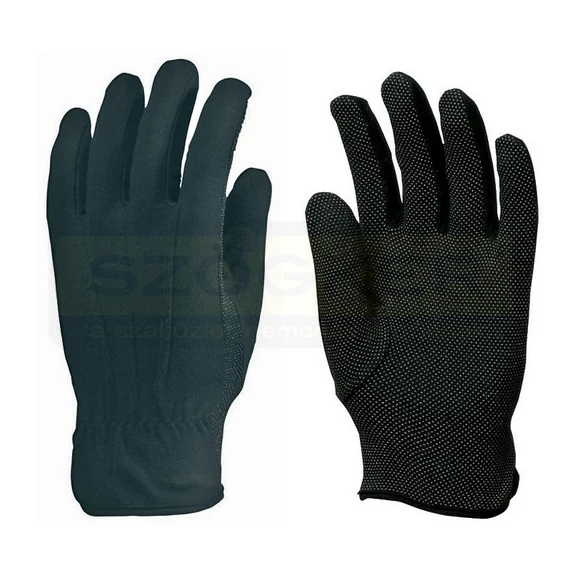 VÉDŐKESZTYŰ FEKETE VARROTT 10 TENYERÉN PVC MINIPETTYEK COVERGUARD 4180