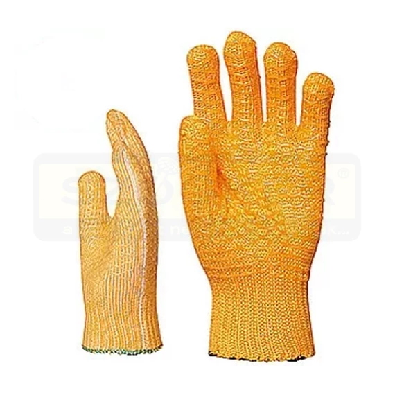VÉDŐKESZTYŰ KÖTÖTT PAMUT 10 CSÚSZÁSBIZTOS CRISS-CROSS RÁCS COVERGUARD 4500