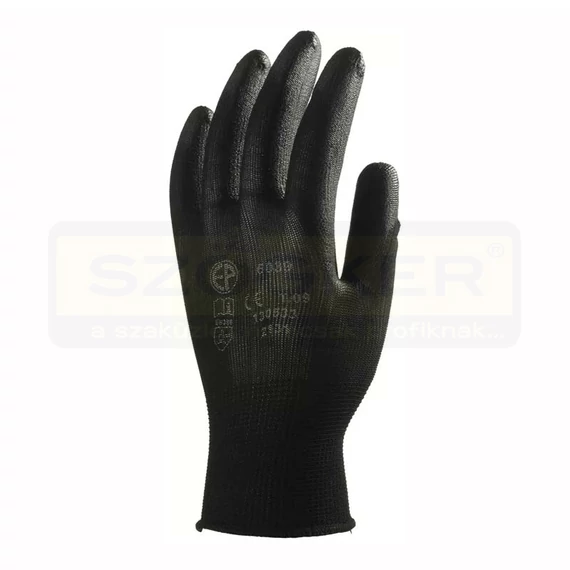 VÉDŐKESZTYŰ PRECÍZIÓS FEKETE 7 G1PUBB MÁRTOTT TENYÉR PU COVERGUARD 6037