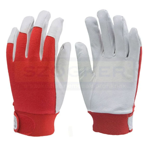 VÉDŐKESZTYŰ SOFŐR SZÍNSERTÉS 9 SZÜRKE, PIROS KÉZHÁT, TÉPŐZÁR COVERGUARD M4515/09