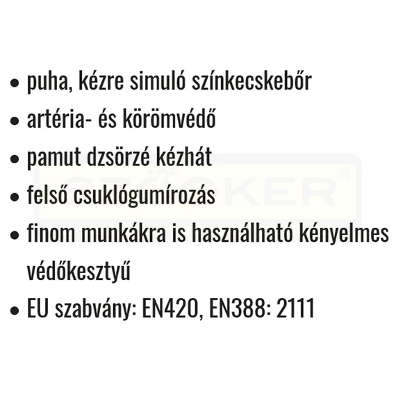 VÉDŐKESZTYŰ SOFŐR KECSKEBŐR 7 FEHÉR KÉZHÁT TÉPŐZÁRAS COVERGUARD IDRI850007