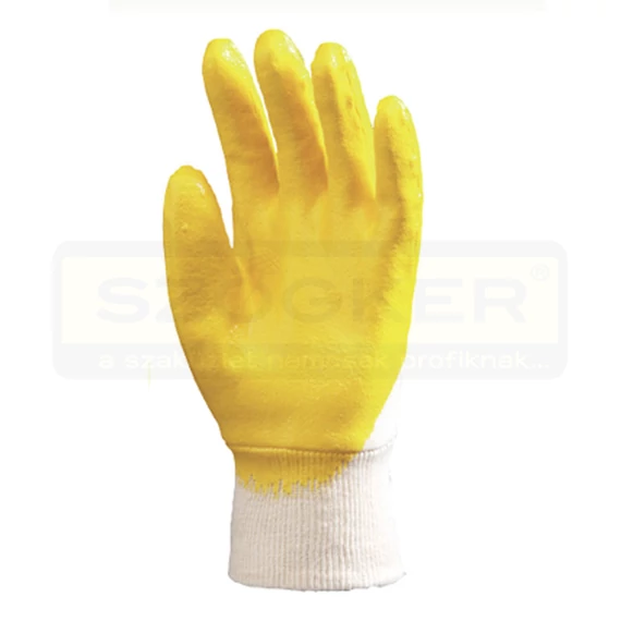 VÉDŐKESZTYŰ MÁRTOTT SÁRGA 11 NITRIL SZELLŐZŐ HÁTÚ COVERGUARD 9321