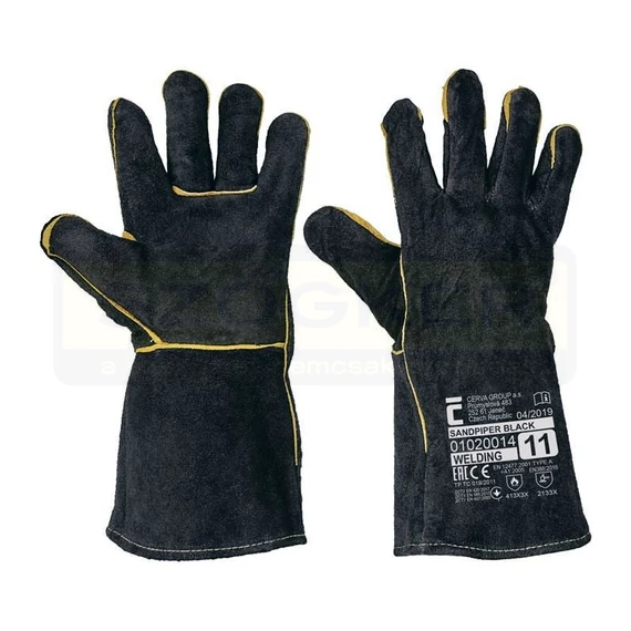 VÉDŐKESZTYŰ FEKETE 11 SANDPIPER BLACK HEGESZTÉSHEZ CERVA 0102001499110