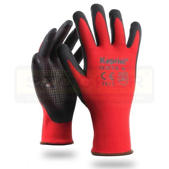 KAPRIOL 28033 VÉDŐKESZTYŰ PIROS 10-ES DOTS