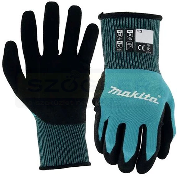 MAKITA P-84698 VÉDŐKESZTYŰ L/9 NITRIL BEVONAT 1-ES VÁGÁSBIZT.