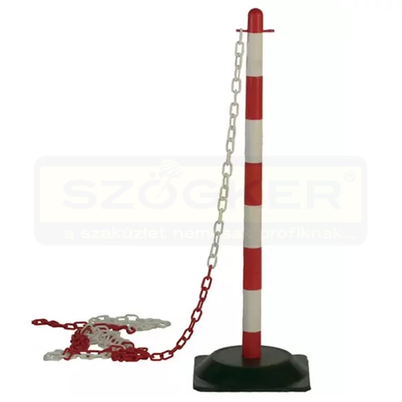JELZŐOSZLOP+TALP (LÁNC NÉLKÜL) PIROS-FEHÉR, VÍZZEL TÖLTHETŐ COVERGUARD GAN70060