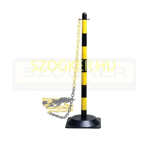 JELZŐOSZLOP+TALP (LÁNC NÉLKÜL) SÁRGA-FEKETE, VÍZZEL TÖLTHETŐ COVERGUARD GAN70070