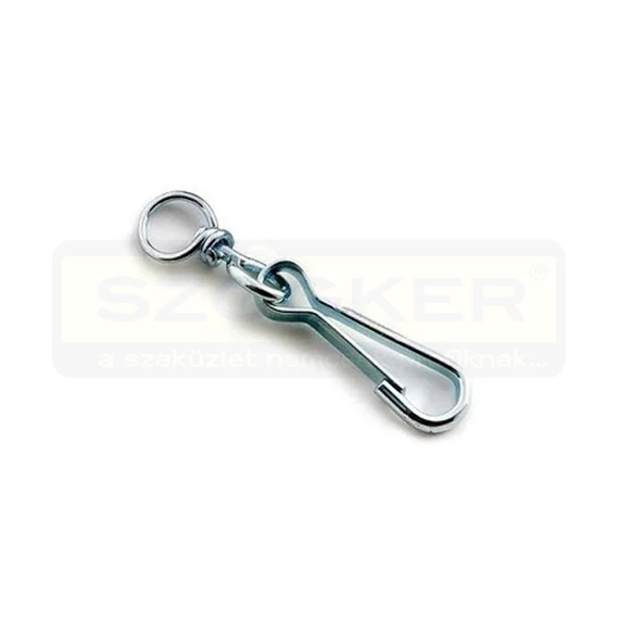 KARABÍNER FORGÓVAL RUGÓS 100mm NIKKELEZETT IMPORT C1007