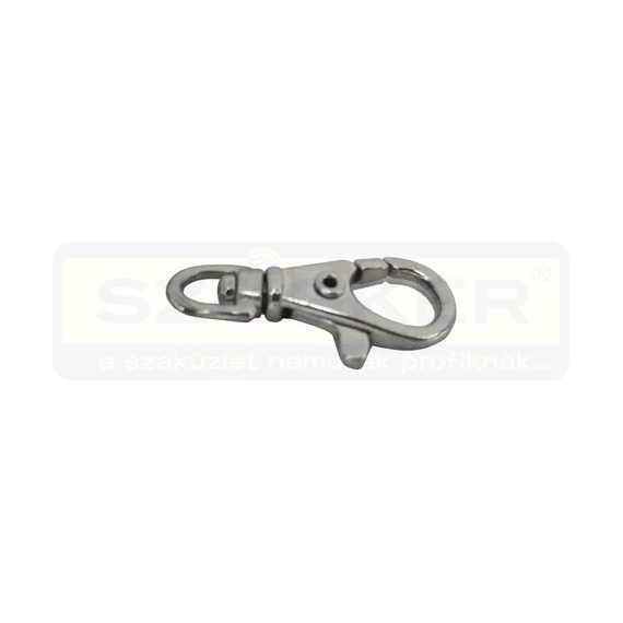 KARABÍNER FORGÓVAL 40*15mm RUGÓS MINI NIKKELEZETT MAGYAR