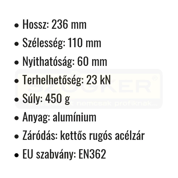 KARABÍNER 236*110*60 EN362 TOPLOCK 23KN COVERGUARD 71161
