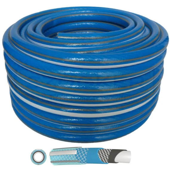 LOCSOLÓTÖMLŐ 1/2col 25M/TEK KÉK-FEHÉR CSAVARODÁS MENTES PROFESSIONAL PLUS 16599
