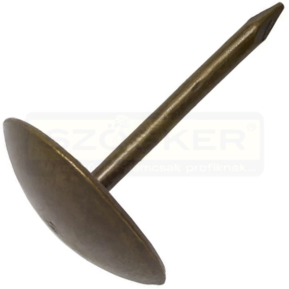 KÁRPITOS DÍSZSZEG ÓARANY ANTIK 14mm HOSSZÚ D9mm FEJ MAGYAR