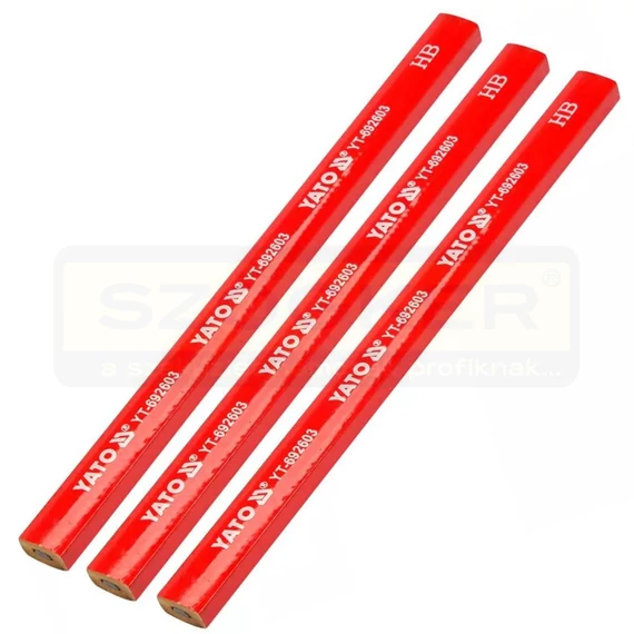 YATO 692603 ÁCSCERUZA STANDARD HB 175mm PIROS 3DB/CS