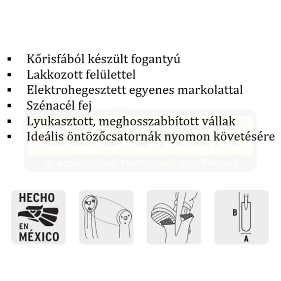 TRUPER PEP-16 CSATORNÁZÓ ÁSÓ 79cm NYÉLLEL