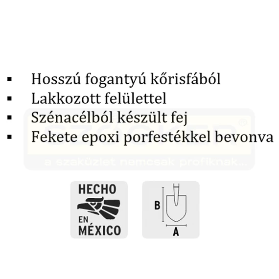 TRUPER PIR-P ÁSÓ FEKETE ACÉL NYELEZETT 122CM