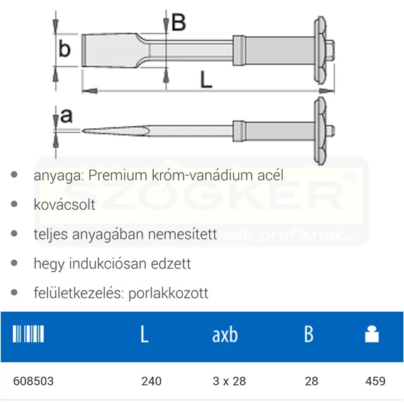 UNIOR 608503 BETONVÉSŐ LAPOS 240mm KÉZVÉDŐS 666/6AHS KÉK-FEKETE SZÍNŰ