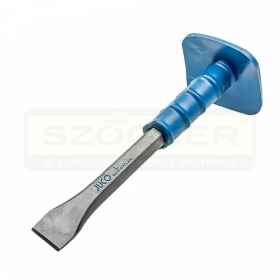 BETONVÉSŐ LAPOS 300mm KÉZVÉDŐS NATÚR, KÉK GUMI JUCO L300
