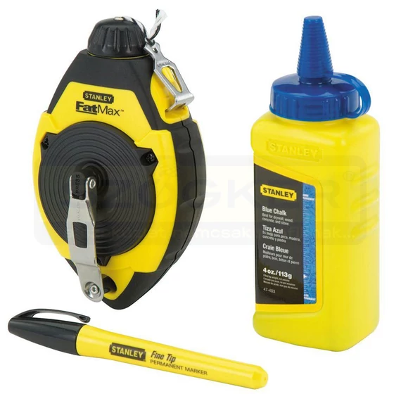STANLEY 047681 KICSAPÓZSINÓR KÉSZLET MŰAG.30M +PORFESTÉK KÉK 115GR+FILCTOLL