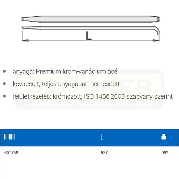 UNIOR 601758 FESZÍTŐVAS 537mm 300/5A