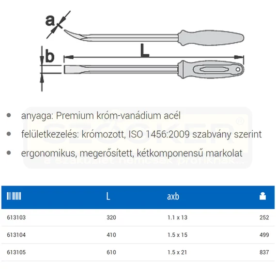 UNIOR 613103 FESZÍTŐVAS 320mm 300/5C NYÉLLEL