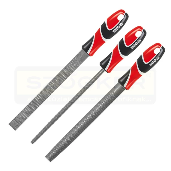 YATO 6222 RÁSPOLY KÉSZLET 250mm 3db-os LAPOS+KEREK+FÉLKEREK