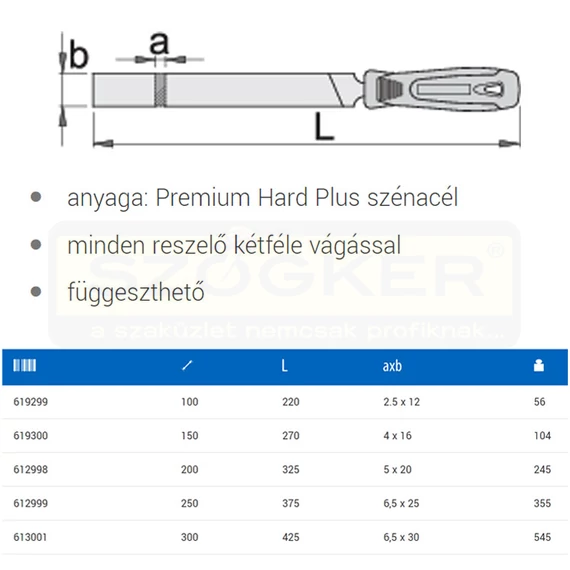UNIOR 612998 MŰHELYRESZELŐ LAPOS 200mm-1 760 HS (SIMÍTÓ) NYELEZETT