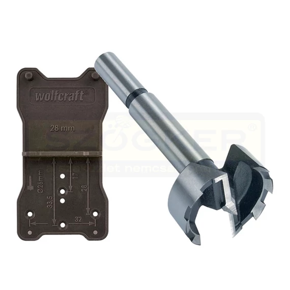 WOLFCRAFT 8728000 FENÉKFÚRÓ PÁNTHELYMARÓ+SABLON D35mm L90mm