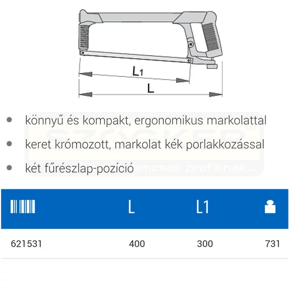 UNIOR 621531 FŰRÉSZ FÉMHEZ 400mm 750B