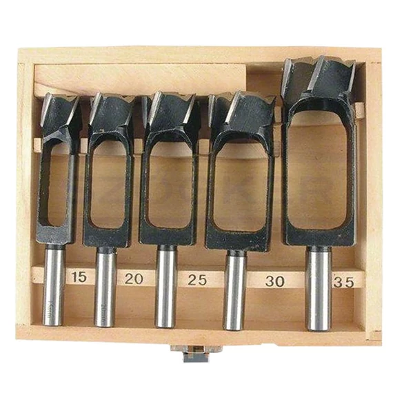 GÖRCSKIFÚRÓ DUGÓFÚRÓ FÁHOZ D15-35 5 DB-OS SZETT DOBOZBAN MASSIVE TOOLS