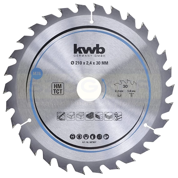 KÖRFŰRÉSZTÁRCSA D210*30/30F. FÁHOZ PROFI TCT KWB 49587857