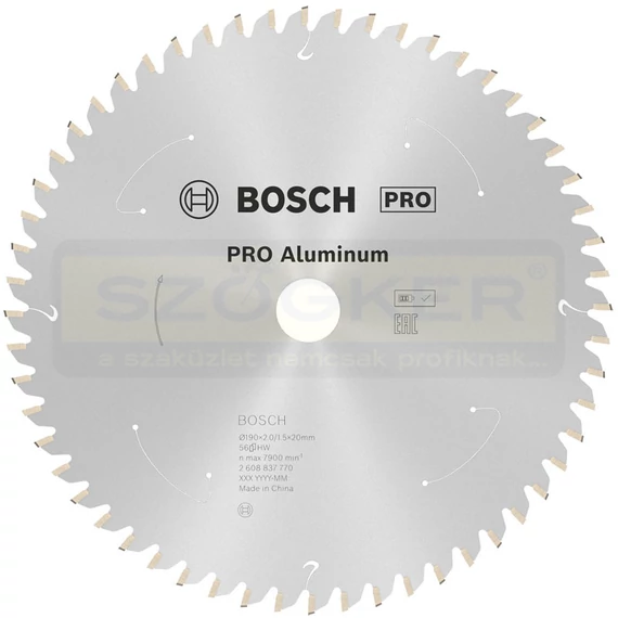 BOSCH 2608837770 KÖRFŰRÉSZTÁRCSA D190*20/56F. ALUHOZ AKKUSHOZ IS