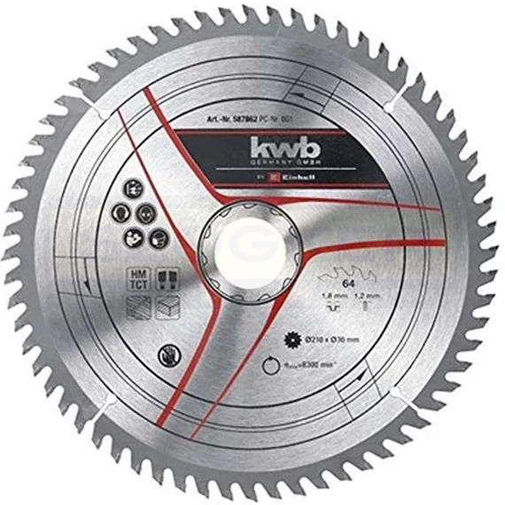 KÖRFŰRÉSZTÁRCSA D210*30/64F. FÁHOZ STANDARD TÍPUS HM KWB 49587862