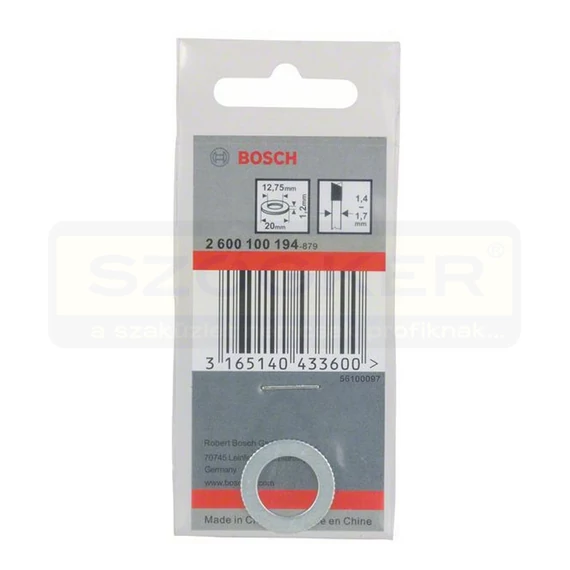 BOSCH 2600100194 KÖRFŰRÉSZTÁRCSÁHOZ ADAPTER D20/12.75/1.2mm SZŰKÍTŐ GYŰRŰ