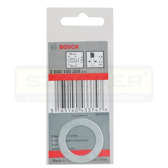 BOSCH 2600100208 KÖRFŰRÉSZTÁRCSÁHOZ ADAPTER D30/20  /1.2mm SZŰKÍTŐ GYŰRŰ