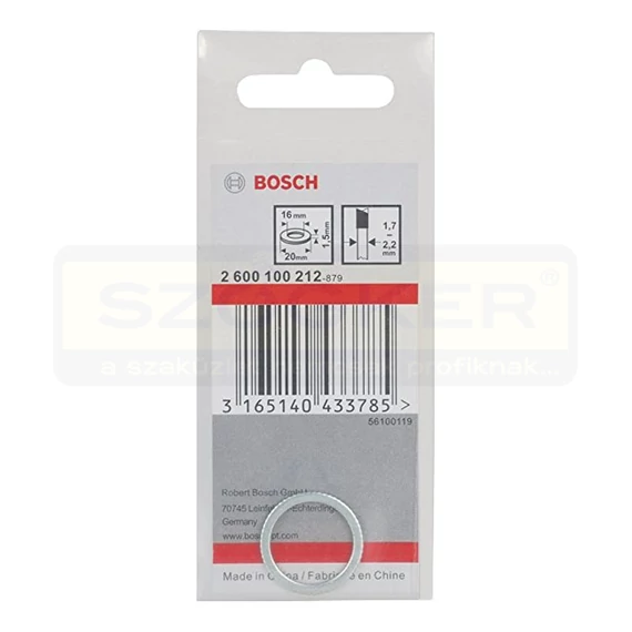 BOSCH 2600100212 KÖRFŰRÉSZTÁRCSÁHOZ ADAPTER D20/16  /1.5mm SZŰKÍTŐ GYŰRŰ